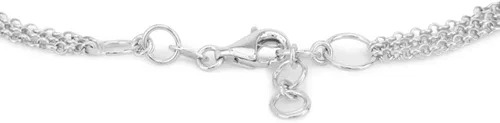 Vista 3 de Vanbelle Pulsera de plata de ley 925 chapada en rodio con doble corazón y cadena múltiple para mujeres y niñas, Metal