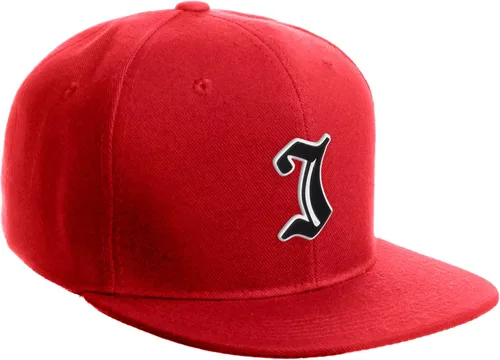 Vista 873 de Daxton Gorra clásica con visera de billete plano con letras del alfabeto inglés antiguo de la A a la Z