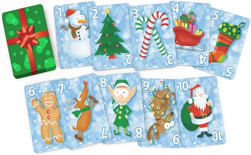 Vista 3 de Santa Claus Go Fish - Un juego de Navidad familiar para niños a partir de 4 años Go Fish, Old Maid y Slap Jack en una baraja