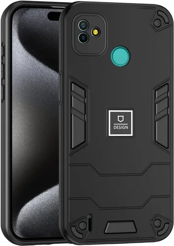 Vista 62 de Funda compatible con Redmi A1, compatible con Redmi A2 2 en 1 [PC dura + TPU], funda de teléfono negra