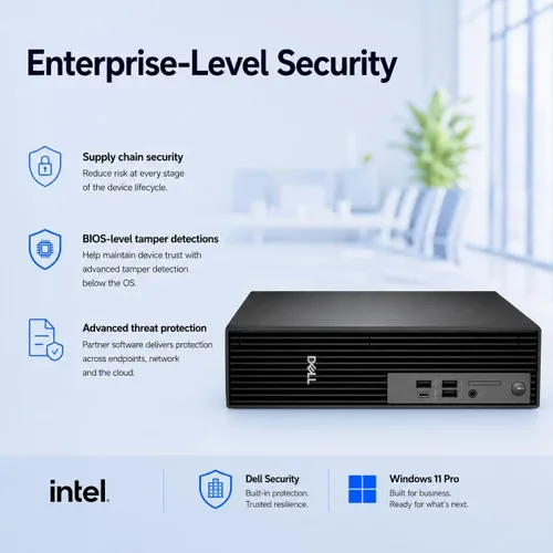 Vista 4 de Dell Pro Slim Plus QBS1250 AI PC (Next Gen OptiPlex 7020 Plus SFF), Intel 20-Core Ultra 7 265, Business Desktop, IST Computer Customized