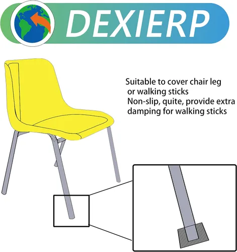 Vista 2 de dexierp Fuerza de protección para 3/8" 0.354 in (paquete de 12) tubo redondo OD extremo silla pata pata pata muebles pies tapa de goma cubierta