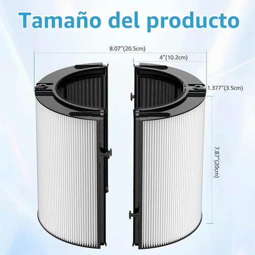 Vista 9 de Filtro Combi 360° de Vidrio HEPA+Carbón Activado para Dyson TP09 TP07 TP06 TP04 TP10 TP4A TP7A HP04 HP06 HP07 HP09 HP10 HP4A HP7A PH01 PH02 PH03 1