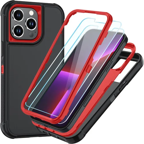 Vista 44 de SunStory Funda compatible con iPhone 11 con protector de pantalla HD, 3 capas de alta resistencia de cuerpo completo, funda protectora híbrida 3