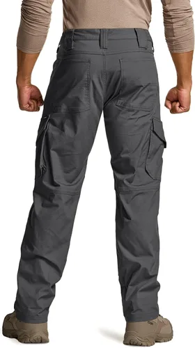 Vista 2 de CQR Men's Flex Ripstop Tactical Pants, Water Resistant Stretch Cargo Pants, Lightweight EDC Hiking Work Pants
