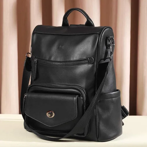 Vista 7 de CLUCI - Mochila de piel convertible para mujer bolsa de libros grande mochila antirrobo