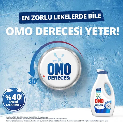 Vista 5 de Omo Detergente fresco activo líquido blanco 1690mL