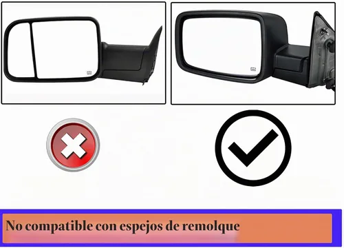 Vista 5 de Ram Driver - Espejo de cristal con calefacción lateral izquierdo compatible con Dodge Ram 1500 2500 2500 2009-2018 con calefacción eléctrica