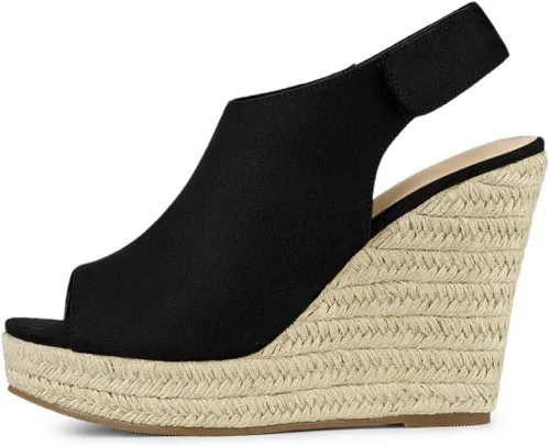 Vista 2 de Allegra K Sandalias de cuña con plataforma para mujer