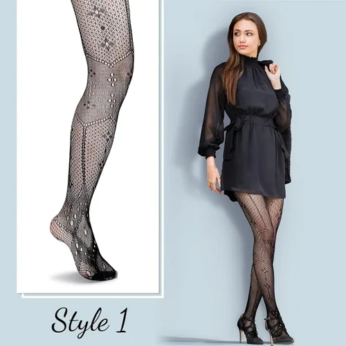 Vista 3 de SATINIOR 4 Pcs Halloween Fishnet Tights Fishnet Thigh High Stockings Goth Skull Stocking for Women