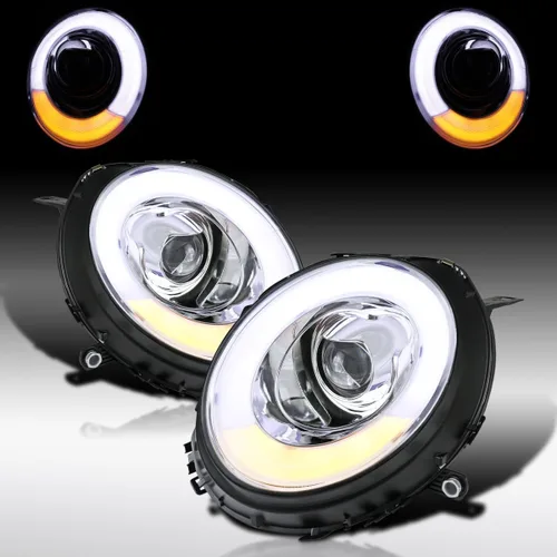 Vista 6 de Autozensation Faros delanteros para MINI Cooper 2007-2013 negro izquierdo+