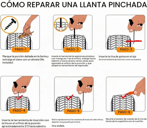 Vista 3 de GRAND PITSTOP - Kit de reparación de neumáticos universal de 27 piezas, juego de herramientas de emergencia para automóviles resistente