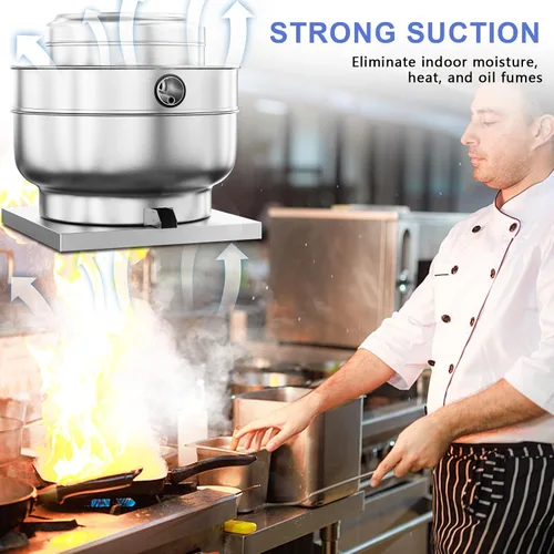 Vista 3 de Ventilador de escape con clasificación de grasa para campana de restaurante Ventilador de escape centrífugo de accionamiento directo 1.5HP 110