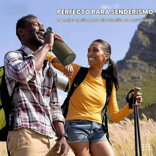 Vista 7 de COKTIK Botella de agua deportiva de 32 onzas, botella de agua de acero inoxidable para aislamiento térmico, botella de viaje reutilizable, con Verde