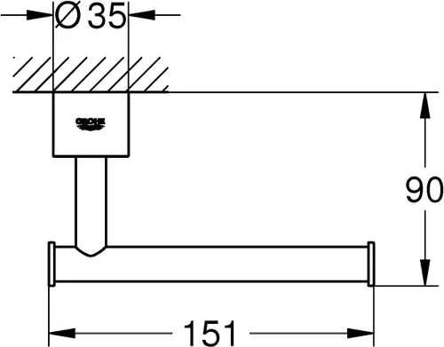Vista 3 de GROHE 40313EN3 Atrio Portarrollos de papel higiénico, níquel cepillado