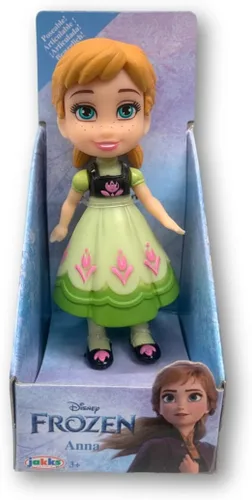 Vista 5 de Amarina Empaquetado en caja transparente para regalo, mini muñeca de 3.5 pulgadas, a elegir entre los 14 personajes de Frozen de estilo (Anna Green)
