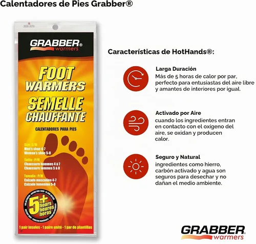 Vista 7 de Grabber Calentadores de pies de plantilla