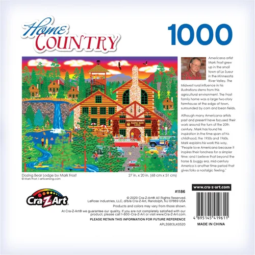 Vista 6 de RoseArt - Home Country - Dozing Bear Lodge - Rompecabezas de 1000 piezas para adultos