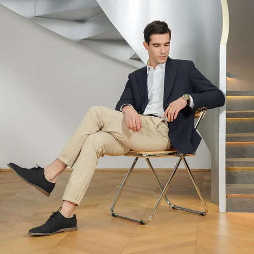 Vista 2 de Jousen Zapatos de vestir casuales para hombre, zapatos de vestir clásicos de negocios retro para hombres