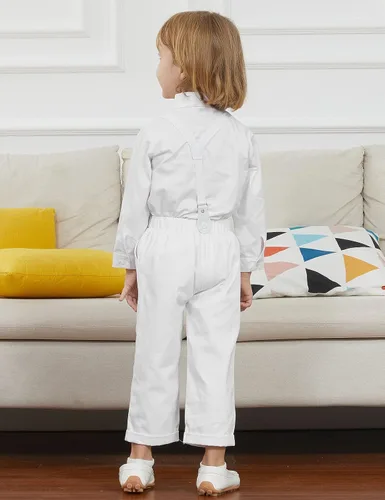 Vista 3 de A&J DESIGN Trajes de bebé para niños, traje formal de tirantes de boda con pajarita