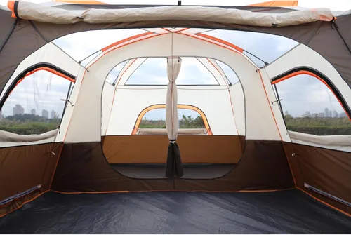 Vista 8 de KTT Extra Large Tent 10-12 Person,Family Cabin Tents,2 Rooms,3 Doors and 3 Windows with Mesh,Straight Wall,Waterproof,Double Layer,Big Tents for