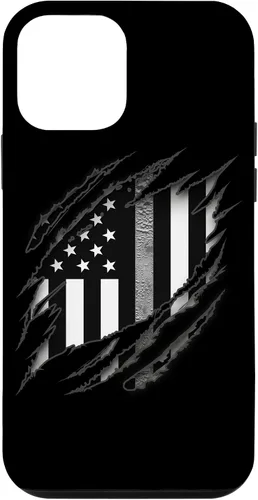 Vista 16 de Correctional Correctional Officers Silver Line - Carcasa para iPhone 16 con la bandera estadounidense