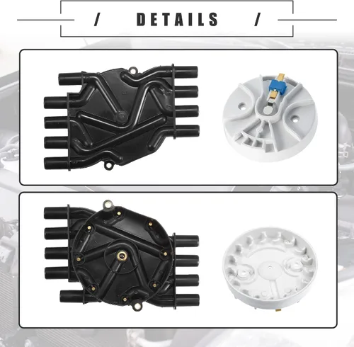 Vista 7 de Motoforti Juego de distribuidor de encendido, tapa de distribuidor y kit de rotor, para Chevrolet Express 1500 1996-2002, plástico, 10452459