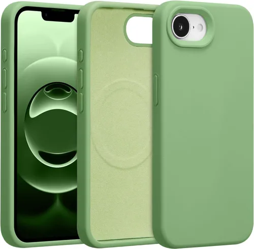 Vista 341 de Funda magnética de silicona para iPhone 13 Pro, color blanco antiguo [Compatible con Magsafe] [Forro de microfibra suave antiarañazos], funda