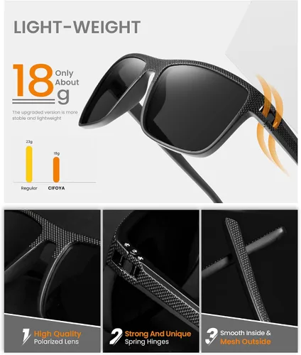 Vista 4 de Gafas de sol polarizadas para hombre, gafas de sol clásicas para mujer, protección UV para pesca, conducción, golf