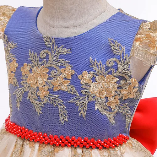 Vista 4 de Vestidos de flores para niñas TTYAOVO. Vestido para bodas de princesa para niñas pequeñas.
