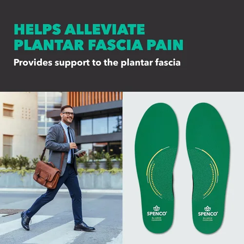 Vista 8 de Spenco RX Arch Cushion Plantillas de Zapatos de Soporte Cómodo de Longitud Completa, Verde Hombre 12-13.5