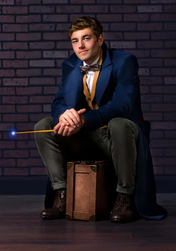 Vista 4 de Fantastic Beasts - Chaqueta de tritón para hombre, abrigo azul de Harry Potter, disfraz de Halloween