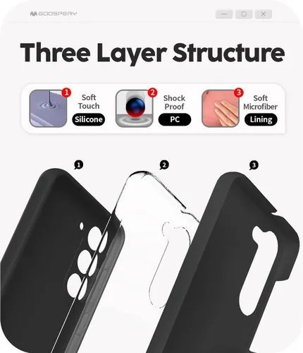 Vista 3 de GOOSPERY Funda de silicona líquida compatible con Samsung Galaxy S23, suave al tacto, protección de cuerpo completo, a prueba de golpes, con forro