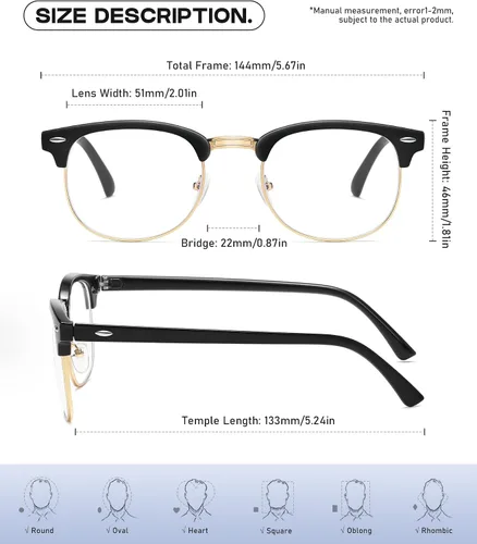 Vista 4 de Perfectmiaoxuan - Gafas con bloqueo de luz azul, anteojos para computadora/juegos/pantalla para mujeres u hombres, anti luz azul y UV
