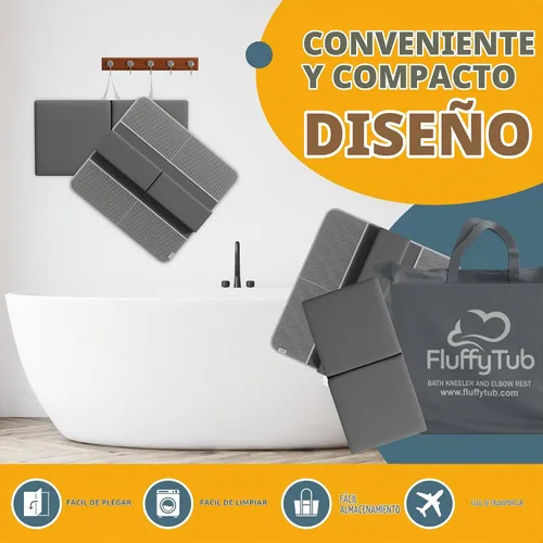 Vista 6 de Juego de rodilleras y coderas de baño, 2 pulgadas de grosor Gris