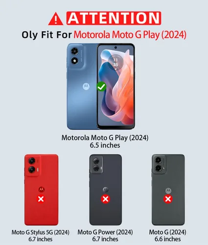 Vista 3 de ATUMP for Moto G-Play-2024 Case with Camera Lens Cover & HD Screen Protector(2 Pcs), [10FT Military Grade Drop Protection] Magnetic Ring Holder
