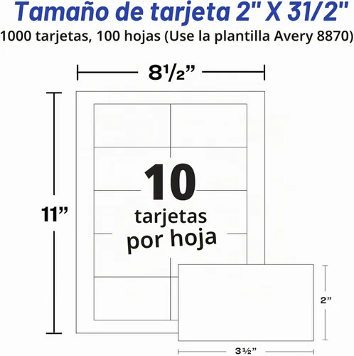 Vista 9 de Tarjetas de empresa, de Avery, bordes lisos, imprimibles, para impresoras de inyección, color blanco mate, Blanco