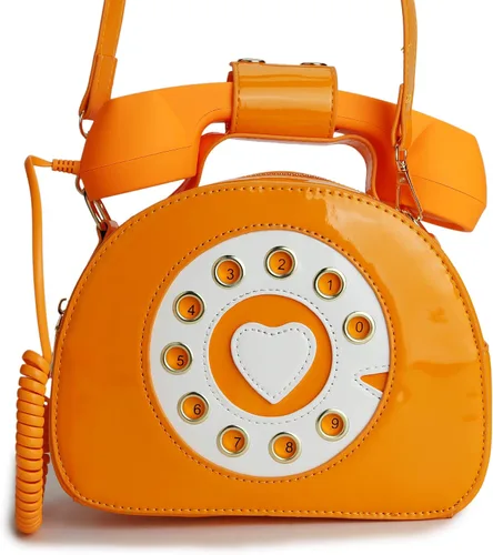 Vista 5 de QiMing Bolso bandolera para teléfono con esfera retro, bolso de micrófono móvil de PU para mujer