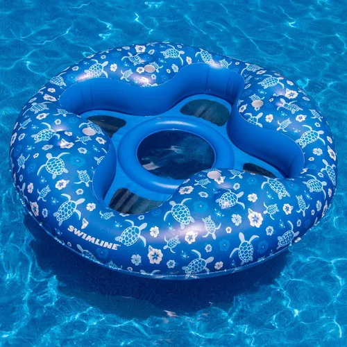 Vista 2 de Swimline Tumbona tropical para 4 personas, color azul