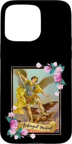 Vista 31 de Funda protectora para iPhone 17, diseño de ángel de la iglesia católica de San Miguel Arcángel