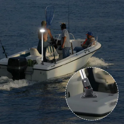 Vista 6 de Luces de popa, luces de navegación, luz de anclaje LED alrededor, base plegable, certificado USCG 2NM, para barco, yate, pontón, barco de pesca