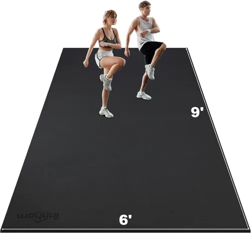 Vista 8 de innhom Alfombrilla de ejercicio grande de 6 x 4 pies/7 x 5 pies/8 x 6 pies/9 x 6 pies/10 x 6 pies, tapete de entrenamiento para gimnasio en casa