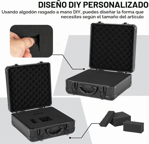 Vista 5 de Funda Protectora Rígida a Prueba de Golpes y Resistente al Agua con Inserción de Espuma Personalizada DIY para Cámara, Laptops, etc, 12.2 X 12.2 X