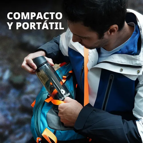 Vista 7 de SurviMate Botella de Agua Filtrada de Ultra-Filtración de 5 Etapas de 0.01μm, Material Libre de BPA, Certificada NSF/ANSI 42 y 372, Botella