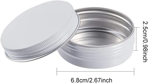Vista 2 de BENECREAT Paquete de 14 latas de lata de 2 onzas con tapa de rosca redonda de aluminio con tapa de tornillo, ideal para almacenar especias, dulces 2