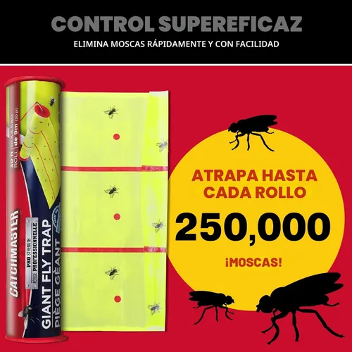 Vista 2 de Catchmaster Trampa Adhesiva Gigante para Moscas 1 Paquete 9 Metros Cada Una, Trampas Adhesivas para Moscas al Aire Libre, Atrapador de Insectos
