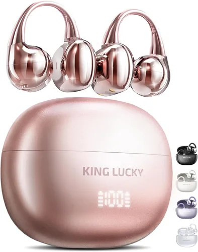 Vista 17 de King Lucky Auriculares de clip Gen 3, auriculares inalámbricos Bluetooth 6.0 de oreja abierta con micrófono, ajuste seguro para orejas pequeñas