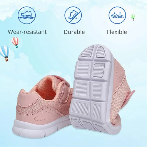 Vista 4 de Xingfujie Zapatos deportivos para niños y niñas, zapatos de tenis para correr y caminar
