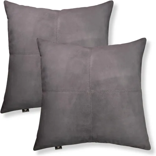 Vista 130 de Funda de almohada de cuero de cordero 100% cuero de cordero – Funda de cojín para sofá – Fundas decorativas para sala de estar y dormitorio, cuero