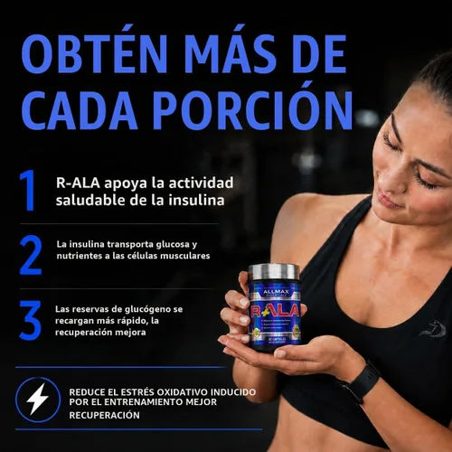 Vista 4 de ALLMAX Cápsulas antioxidantes R+ALA, 60